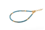 Load image into Gallery viewer, Turquoise and Chrysocolla 3mm Jewelry Set in 24K Fair Trade Gold Vermeil Bracelet