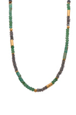 Load image into Gallery viewer, Chrysoprase and Labradorite 3mm Necklace and Bracelet Fair Trade 24K Gold Vermeil Collection Necklace
