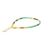 Load image into Gallery viewer, Chrysoprase, Amazonite, Jasper, Emerald, Vesuvian, Peridot 3mm Bracelet & Necklace Fair Trade 24K Gold Vermeil