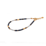 Load image into Gallery viewer, Dumortierite, London Blue Topaz, Aquamarine 3mm Bracelet and Necklace 24K Fair Trade Gold Vermeil