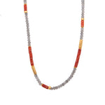 Load image into Gallery viewer, Coral and Labradorite 3mm Necklace 24K Fair Trade Gold Vermeil