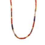 Load image into Gallery viewer, Coral, Carnelian, Garnet, Ruby, Jasper and Zircon 3mm Necklace and Bracelet 24K Fair Trade Gold Vermeil