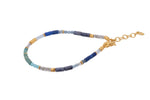 Load image into Gallery viewer, Turquoise, Pearls, Lapis, Zircon, Chrysocolla, Dumortierite, Labradorite, and Sky Blue Topaz Necklace and Bracelet 24K Fair Trade Gold Vermeil Bracelet