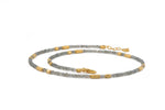 Load image into Gallery viewer, LABRADORITE NECKLACE 3MM FAIR TRADE 24K GOLD VERMEIL - Joyla Jewelry