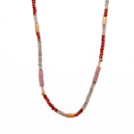 Load image into Gallery viewer, Labradorite, Garnet, Rhodonite and Natural Pearl 3mm Necklace 24K Fair Trade Gold Vermeil