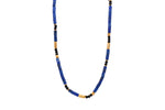 Load image into Gallery viewer, Lapis and Black Spinel 3mm Necklace Fair Trade 24K Gold Vermeil