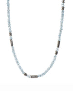 Load image into Gallery viewer, Blue Topaz 3mm Necklace and Bracelet in 24K Fair Trade Gold Vermeil