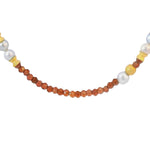 Load image into Gallery viewer, 2mm Necklace Garnet and Grey Pearls 24K Fair Trade Gold Vermeil
