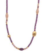 Load image into Gallery viewer, Ruby and Peach Moonstone, Necklace 24K Fair Trade Gold Vermeil