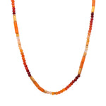 Load image into Gallery viewer, Carnelian and Fire Opal Necklace 24K Fair Trade Gold Vermeil 3mm