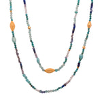 Load image into Gallery viewer, Turquoise, Amazonite, Blue Topaz, Aquamarine, Lapis, Iolite and Kyanite Necklace 2mm 24K Fair Trade Gold Vermeil, 90 cm