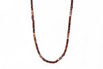 Load image into Gallery viewer, Garnet, Ruby and Rhodonite Bracelet and Necklace 5mm Fair Trade 24K Gold Vermeil Necklace