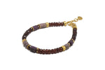 Load image into Gallery viewer, LABRADORITE, GARNET & RUBY BRACELET 5MM FAIR TRADE 24K GOLD VERMEIL - Joyla Jewelry