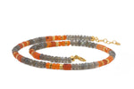 Load image into Gallery viewer, Labradorite and Carnelian Necklace and Bracelet 5mm 24K Fair Trade Gold Vermeil Necklace