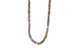 Load image into Gallery viewer, Amethyst and Labradorite 8 mm Necklace and Bracelet with 24K Fair Trade Gold Vermeil Necklace