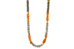 Load image into Gallery viewer, Carnelian and Labradorite Bracelet and Necklace 8mm 24K Fair Trade Gold Vermeil Necklace
