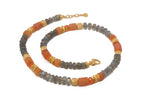 Load image into Gallery viewer, LABRADORITE & CARNELIAN 8MM NECKLACE FAIR TRADE 24K GOLD VERMEIL - Joyla Jewelry