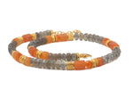 Load image into Gallery viewer, LABRADORITE & CARNELIAN 8MM NECKLACE FAIR TRADE 24K GOLD VERMEIL - Joyla Jewelry
