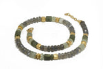 Load image into Gallery viewer, LABRADORITE & PREHNITE NECKLACE 8MM FAIR TRADE 24K GOLD VERMEIL - Joyla Jewelry