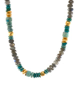 Load image into Gallery viewer, Turquoise, Labradorite, and Chrysocolla 8mm Jewelry Set with 24K Fair Trade Gold Vermeil
