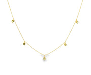 Five Stone Flirt Necklace 24K Gold Vermeil