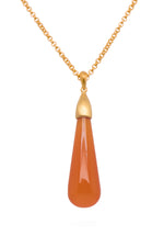 Load image into Gallery viewer, Drop Cabochon Pendant 24K Gold Vermeil in Various Gemstones