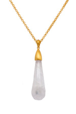 Load image into Gallery viewer, Drop Cabochon Pendant 24K Gold Vermeil in Various Gemstones