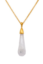 Load image into Gallery viewer, Drop Cabochon Pendant 24K Gold Vermeil in Various Gemstones
