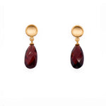 Load image into Gallery viewer, Sun Small Drop Earrings 24K Gold Vermeil Garnet