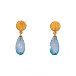Load image into Gallery viewer, Serenity Teardrop Earrings 24K Gold Vermeil Sky Blue Topaz