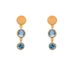 Load image into Gallery viewer, Serenity 2 Bezel Drop Earrings 24K Gold Vermeil