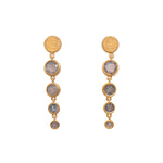Load image into Gallery viewer, Serenity 4 Bezel Drop Earrings 24K Gold Vermeil