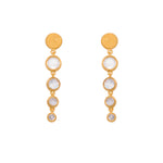 Load image into Gallery viewer, Serenity 4 Bezel Drop Earrings 24K Gold Vermeil