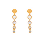 Load image into Gallery viewer, Serenity 4 Bezel Drop Earrings 24K Gold Vermeil