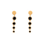 Load image into Gallery viewer, Serenity 4 Bezel Drop Earrings 24K Gold Vermeil