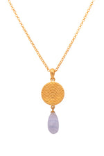 Load image into Gallery viewer, Serenity Drop Pendant Necklace 24K Gold Vermeil with Chalcedony and Lapis