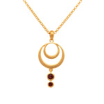 Load image into Gallery viewer, Strength Double Circle Pendant 24K Fair Trade Gold Vermeil in Various Gemstones