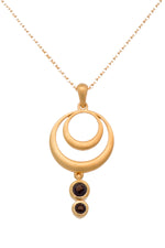 Load image into Gallery viewer, Strength Double Circle Pendant 24K Fair Trade Gold Vermeil in Various Gemstones