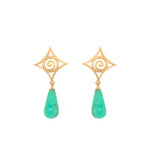 Load image into Gallery viewer, Gratitude Cabochon Drop Post Earrings 24K Gold Vermeil