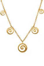 Load image into Gallery viewer, GRATITUDE GRADUATED OPEN SWIRL NECKLACE 24K GOLD VERMIL - Joyla Jewelry