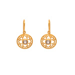 Load image into Gallery viewer, JOYFUL CIRCLE EARRINGS LABRODORITE WIRE 24K GOLD VERMEIL - Joyla Jewelry