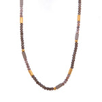 Load image into Gallery viewer, Smoky Quartz 3mm Necklace 24K Fair Trade Gold Vermeil
