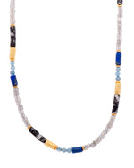 Load image into Gallery viewer, Labradorite, Lapis, Aquamarine, and Jasper 3mm Jewelry Set in 24K Fair Trade Gold Vermeil