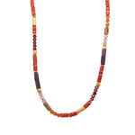 Load image into Gallery viewer, Coral, Carnelian, Garnet, Ruby, Jasper and Zircon 3mm Necklace and Bracelet 24K Fair Trade Gold Vermeil