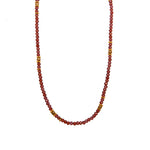 Load image into Gallery viewer, Garnet 3mm Necklace 24K Fair Trade Gold Vermeil
