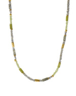 Load image into Gallery viewer, Labradorite, Peridot & Prehnite 3mm Necklace 24K Fair Trade Gold Vermeil