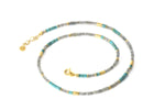 Load image into Gallery viewer, LABRADORITE & TURQUOISE NECKLACE 3MM FAIR TRADE 24K GOLD VERMEIL - Joyla Jewelry