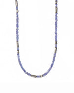 Load image into Gallery viewer, Tanzanite Necklace 3mm Rhodium Plated Silver