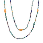 Load image into Gallery viewer, Turquoise, Amazonite, Blue Topaz, Aquamarine, Lapis, Iolite and Kyanite Necklace 2mm 24K Fair Trade Gold Vermeil, 90 cm