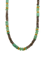 Load image into Gallery viewer, Chrysoprase, Labradorite 5mm Necklace 24K Fair Trade Gold Vermeil